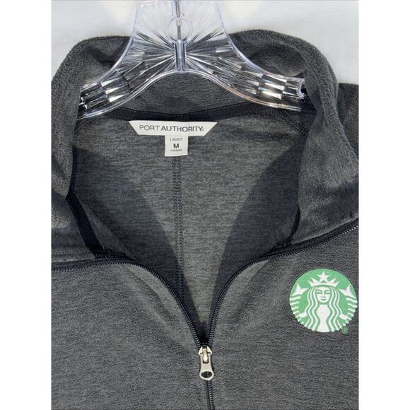 Starbucks Dark Gray Fleece Jacket Pullover Full Zip Womens Medium Pockets - Picture 4 of 9